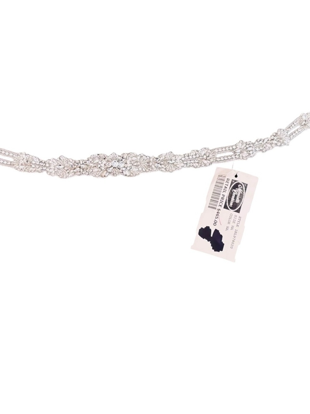 NWT Evan Picone Crystal Embellished Bridal Belt - Silver - Picture 15 of 15